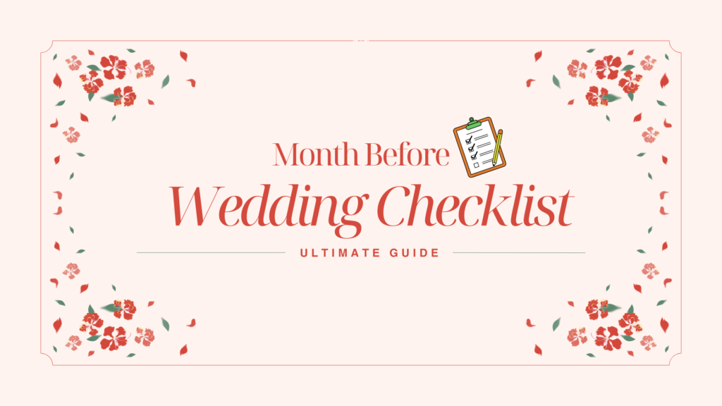Month before wedding checklist